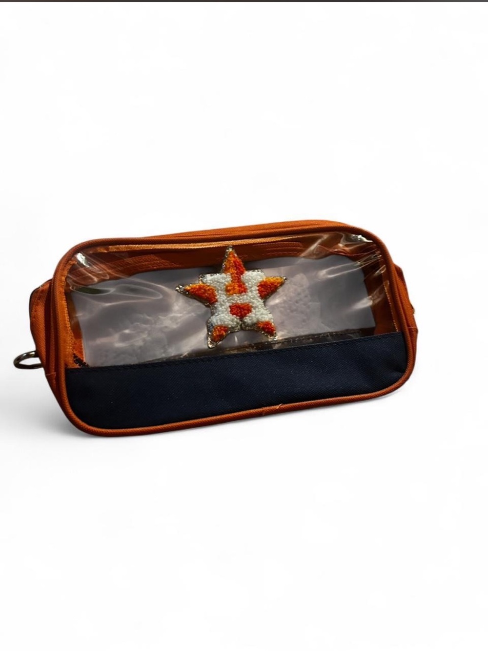 MLB Orange and Navy Clear Toiletry Pouch with Star Accent
